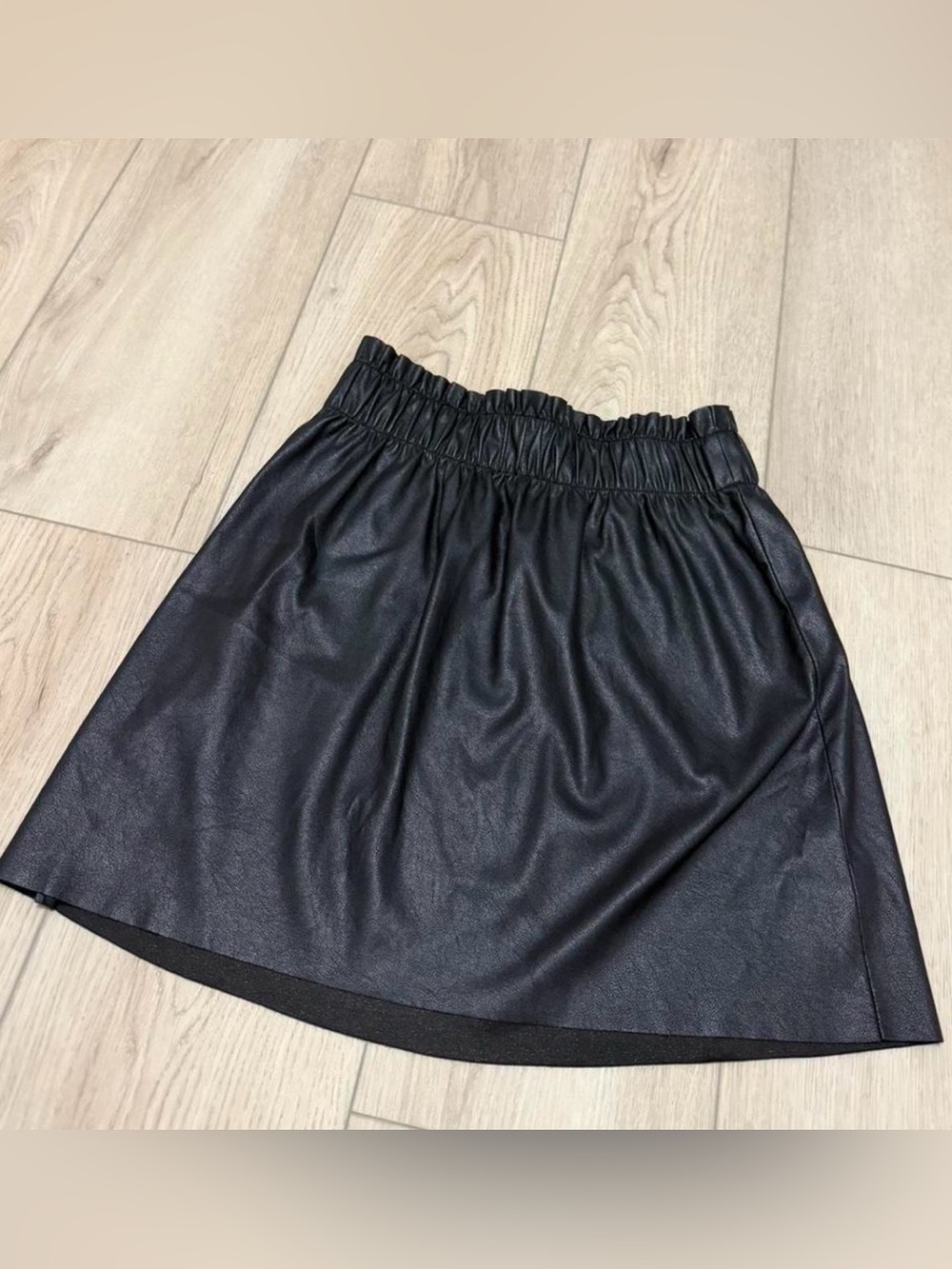 Show Me Your MuMu Black Faux Leather Elastic Waist Mini Skirt